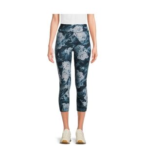 Stylish Blue Tie-Dye Women's Capri Leggings.
